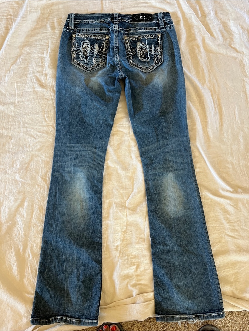 Miss Me Jeans Size 30 Bootcut Y2K Embellished Rhinestone Distressed Western - Picture 8 of 8